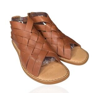 Born Iwa‎ Woven Gladiator Sandals Criss Cross Leather Womens 10 M Brown Back Zip
